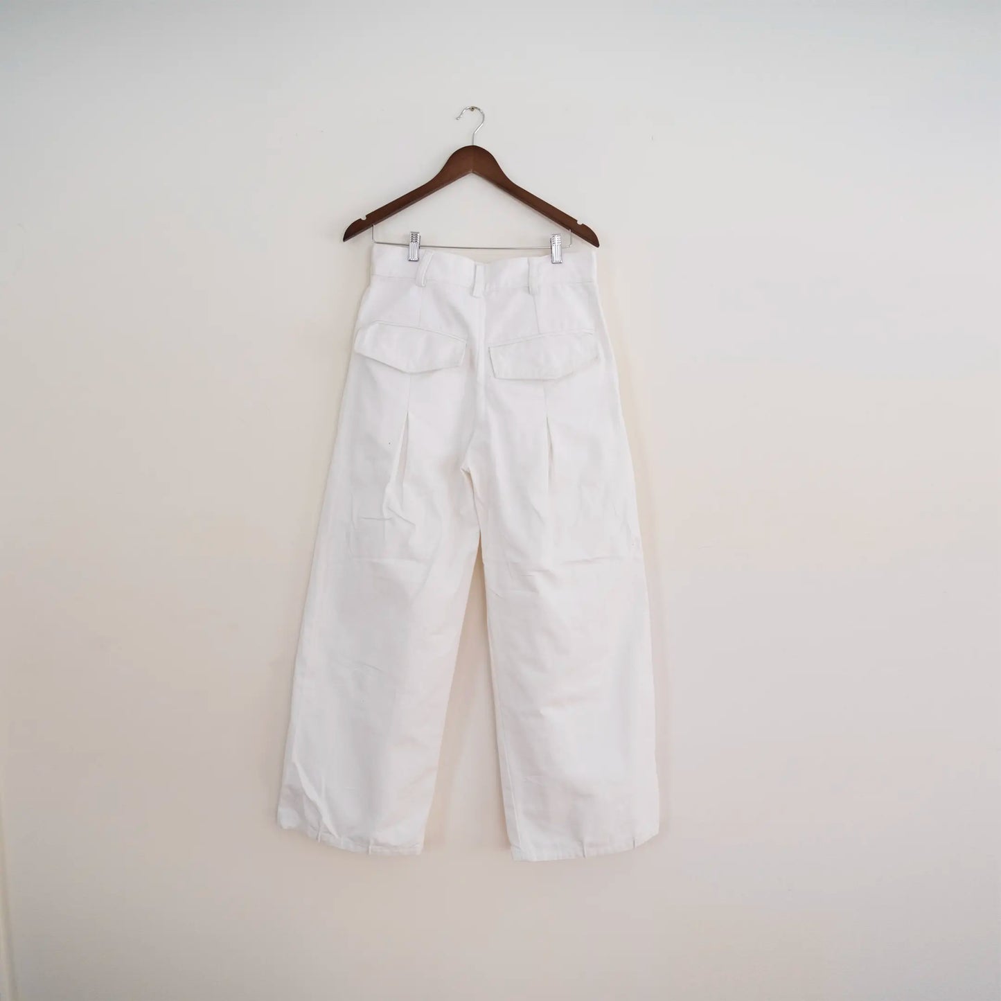 pleated canvas pants